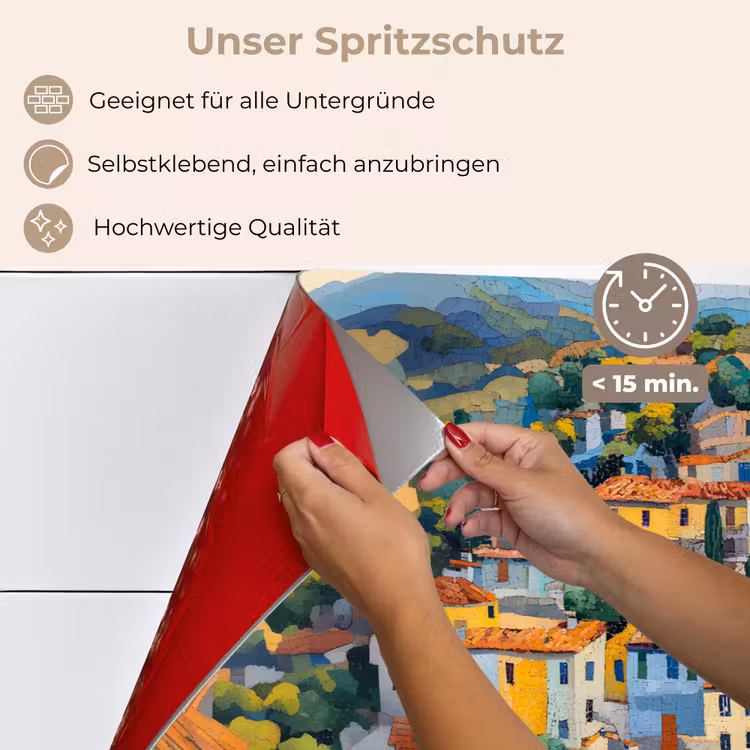 Spritzschutz Küche - Dorf - Hügel - Landschaft - Bäume — 4