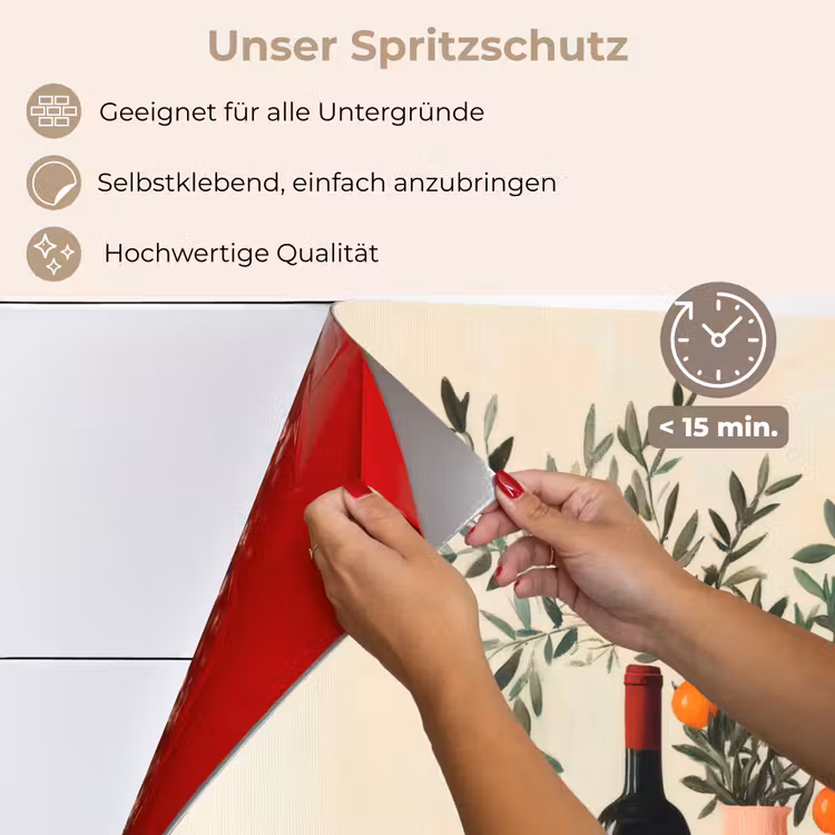 Spritzschutz Küche - Weinflaschen - Äste - Orangen — 4