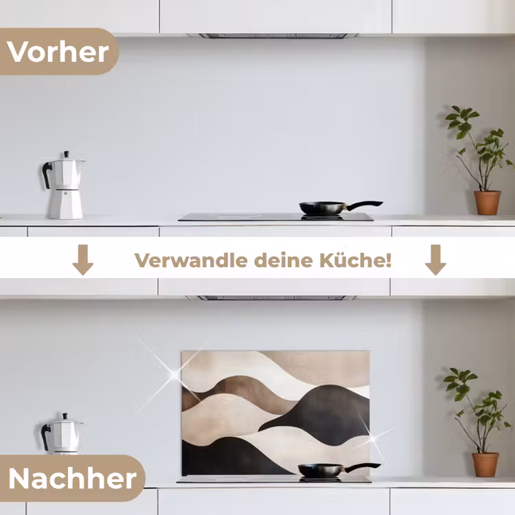 Spritzschutz Küche - Wellen - Abstrakt - Beige — 7