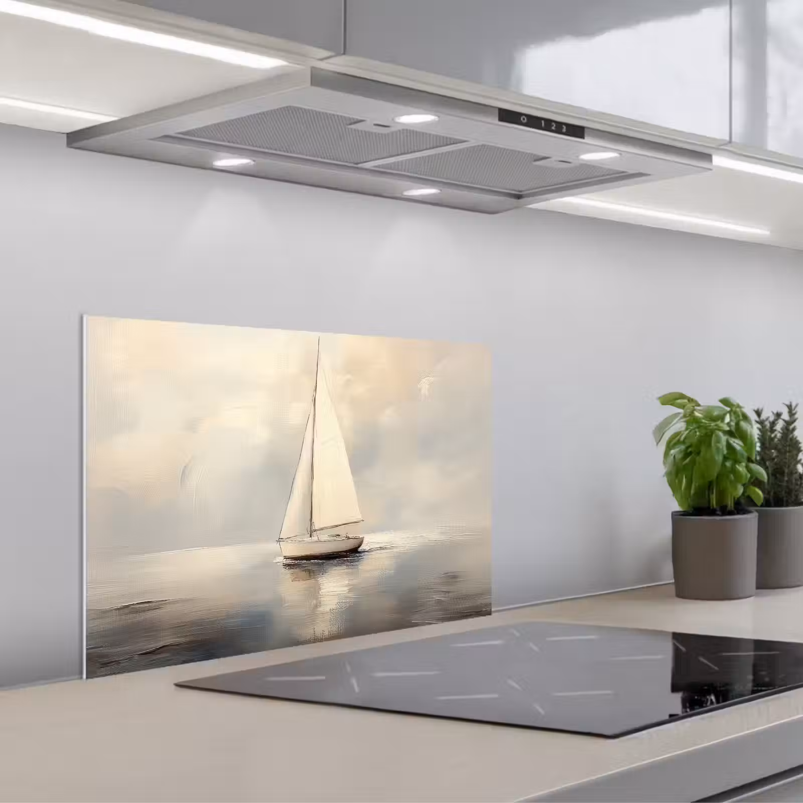 Spritzschutz Küche - Segelschiff - Meer - Bewölkt — 1
