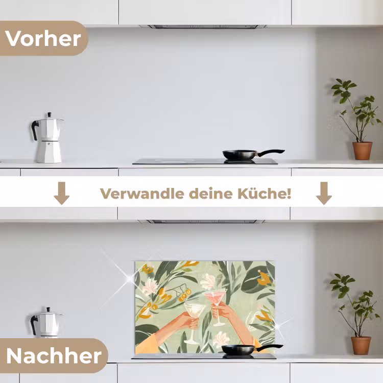 Spritzschutz Küche - Gläser - Cheers - Grün — 7