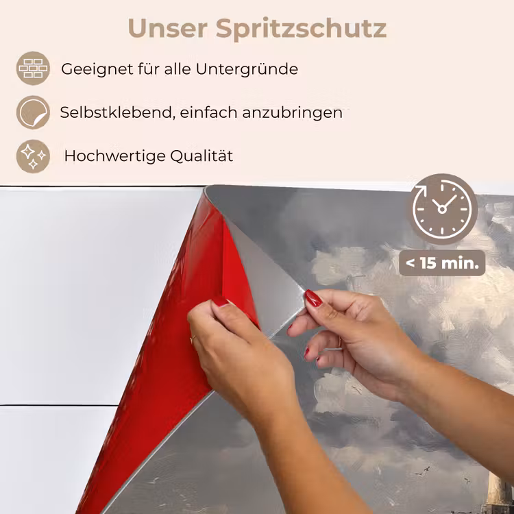 Spritzschutz Küche - Leuchtturm - Wellen - Sturm — 4
