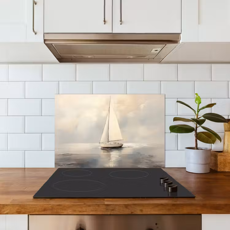 Spritzschutz Küche - Segelschiff - Meer - Bewölkt — 3