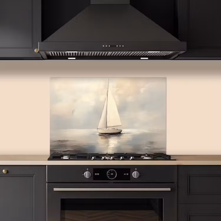 Spritzschutz Küche - Segelschiff - Meer - Bewölkt — 5