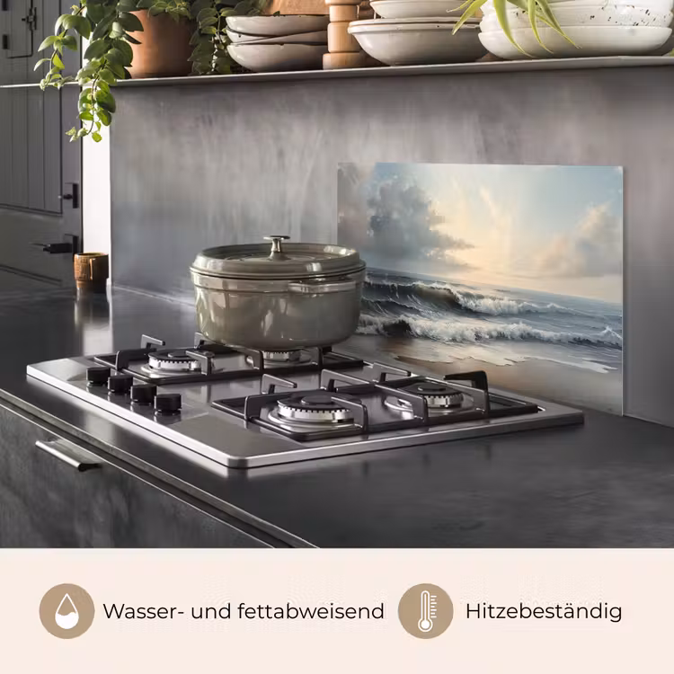 Spritzschutz Küche - Strand - Meer - Sonnenuntergang — 2