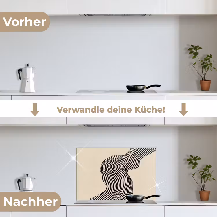 Spritzschutz Küche - Gewellt - Linien - Abstrakt - Silhouette — 7