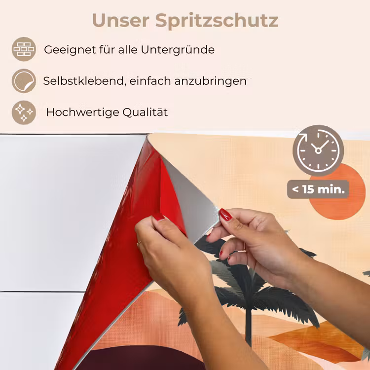 Spritzschutz Küche - Hügel - Palmen - Abstrakt — 4