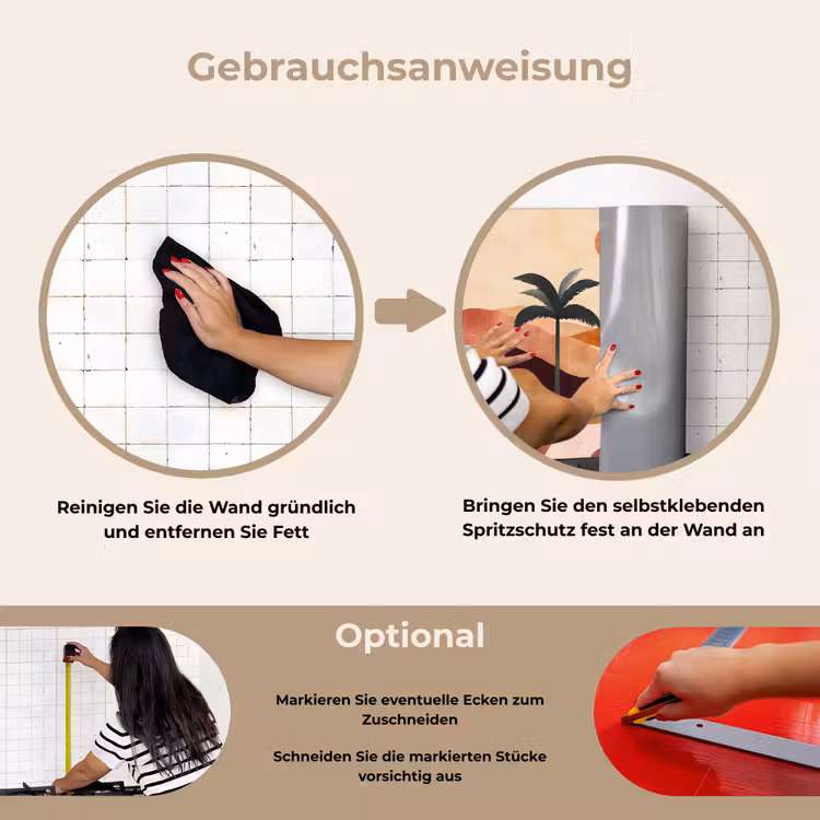 Spritzschutz Küche - Hügel - Palmen - Abstrakt — 6