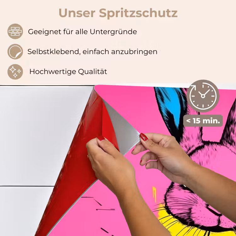Spritzschutz Küche - Kaninchen - Hellrosa - Schal - Abstrakt — 4