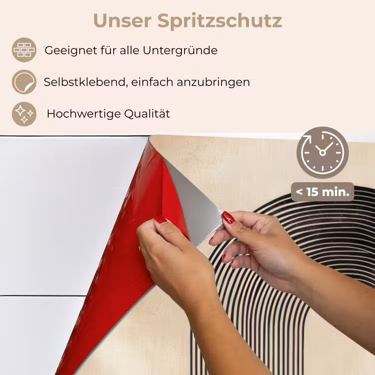Spritzschutz Küche - Schleife - Streifen - Minimalistisch - Schwarz — 4