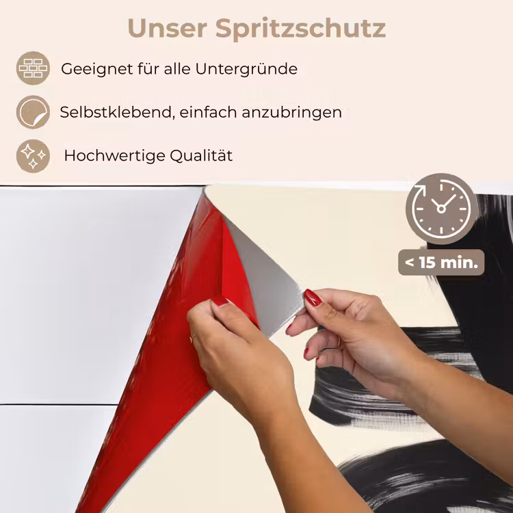 Spritzschutz Küche - Streifen - Schwarz - Abstrakt — 4