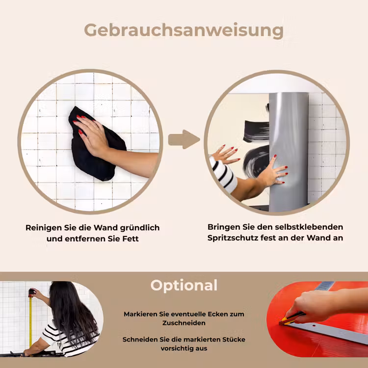 Spritzschutz Küche - Streifen - Schwarz - Abstrakt — 6