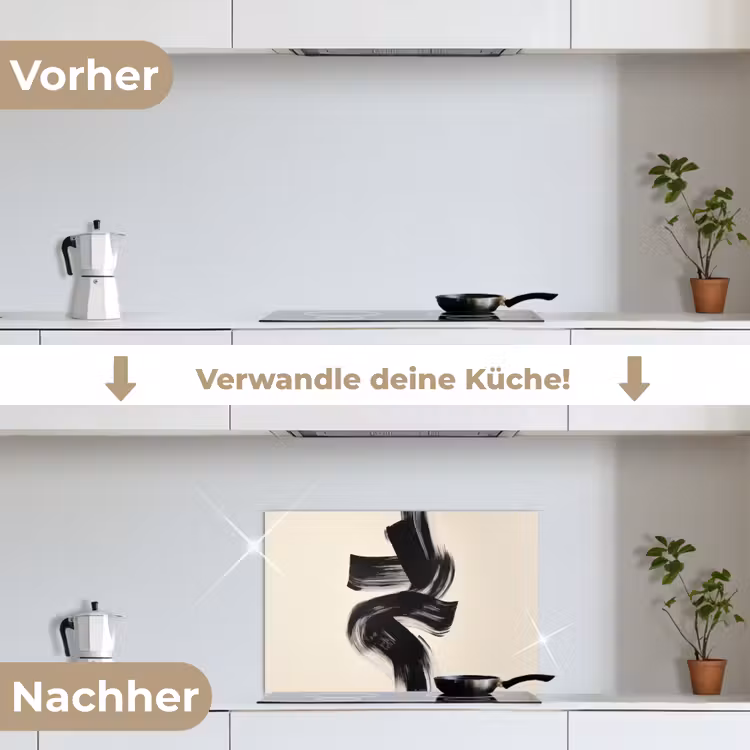 Spritzschutz Küche - Streifen - Schwarz - Abstrakt — 7