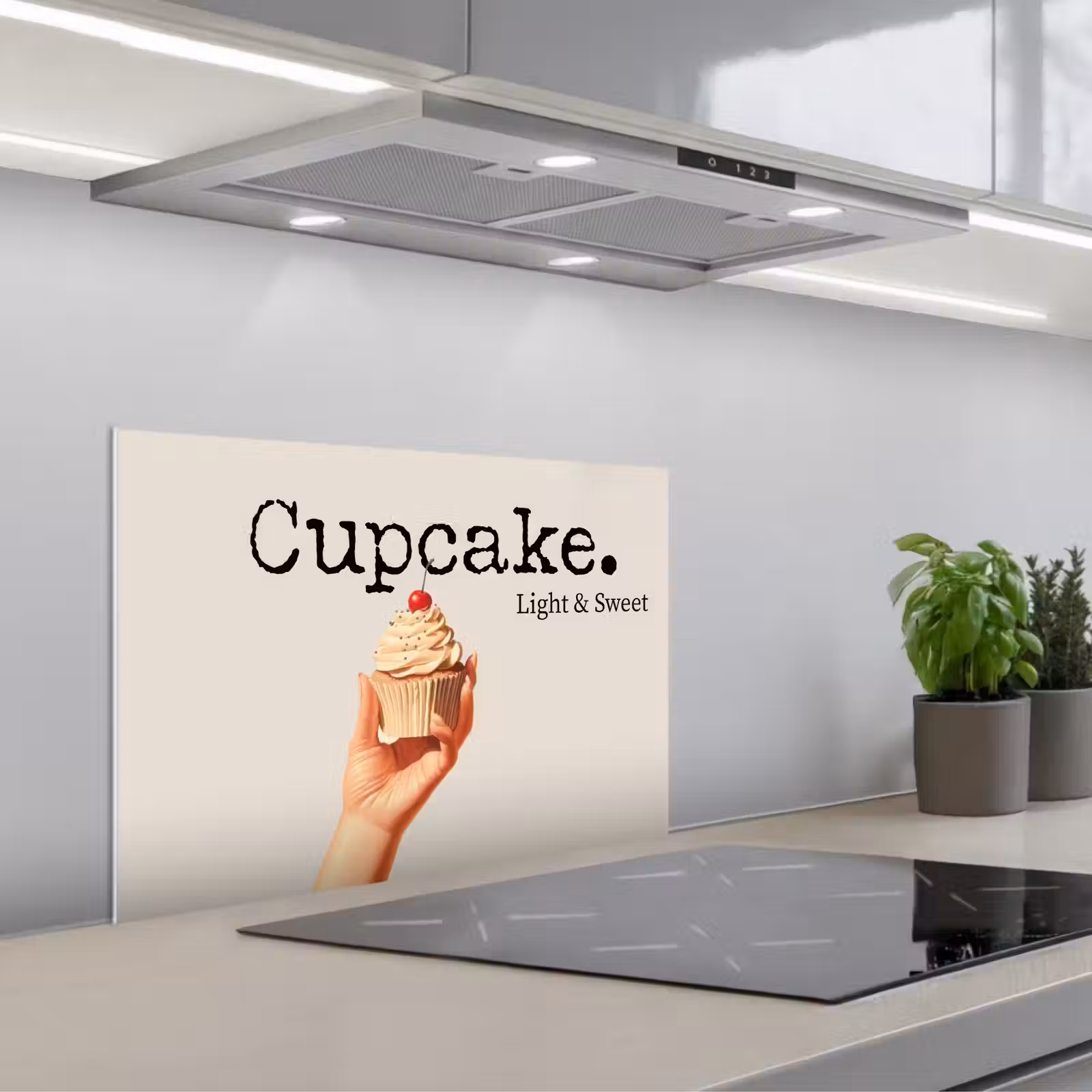 Spritzschutz Küche - Cupcake - Süß - Kirsche — 1