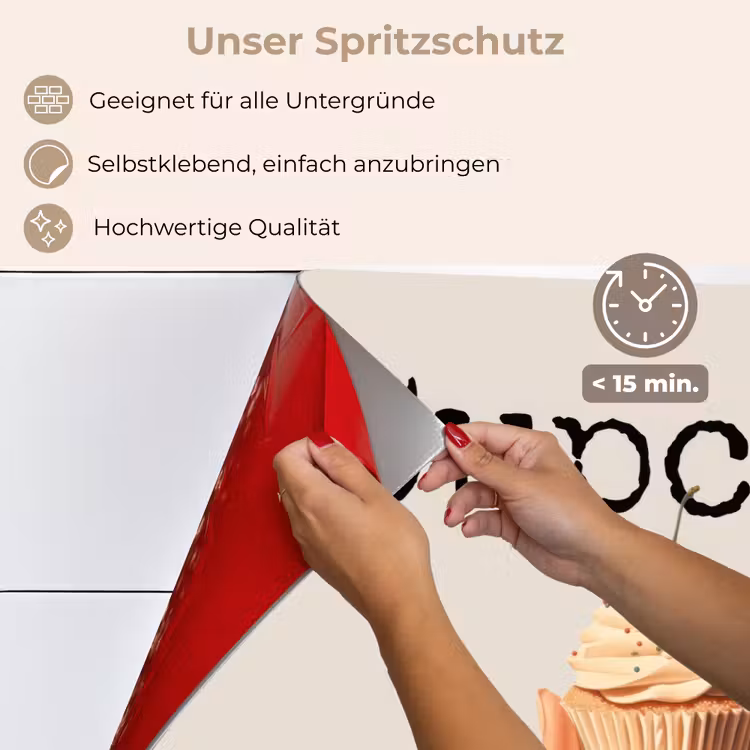 Spritzschutz Küche - Cupcake - Süß - Kirsche — 4