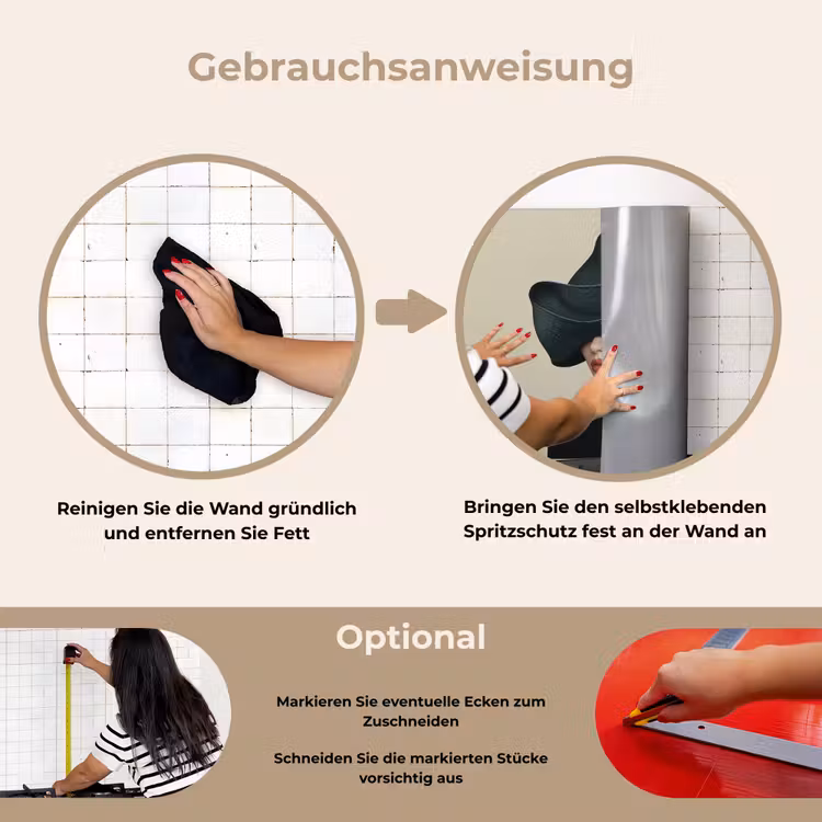 Spritzschutz Küche - Frau - Grün - Hut — 6