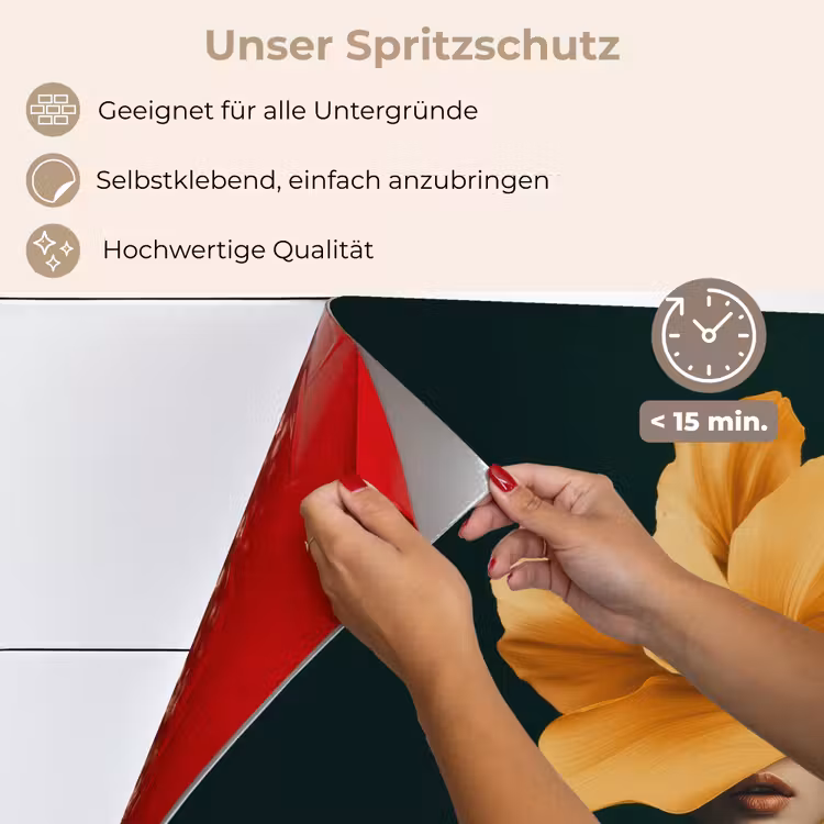 Spritzschutz Küche - Frau - Hut - Gelb — 4