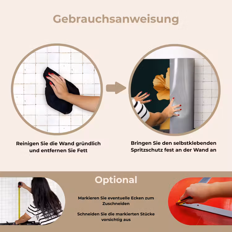 Spritzschutz Küche - Frau - Hut - Gelb — 6