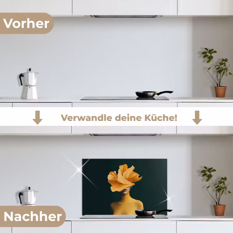 Spritzschutz Küche - Frau - Hut - Gelb — 7