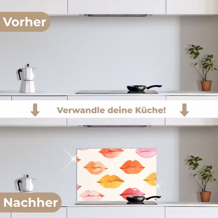 Spritzschutz Küche - Lippen - Bunt - Glänzend — 7