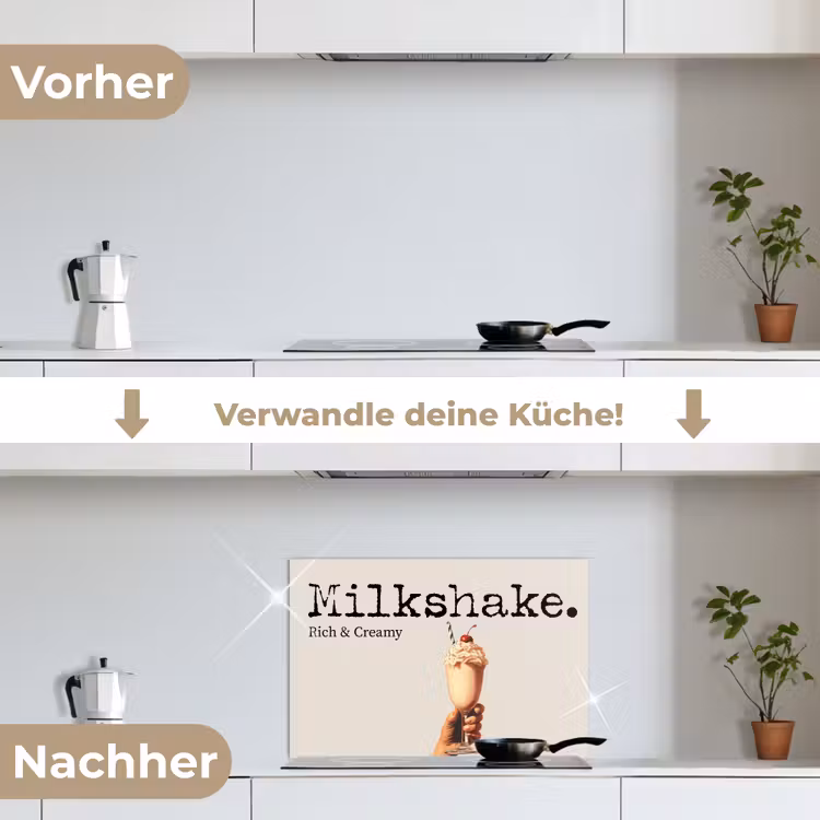 Spritzschutz Küche - Milchshake - Kirsche - Strohhalm — 7