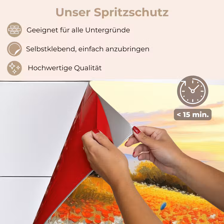 Spritzschutz Küche - Mohn - Blumenfeld - Farbenfroh — 4