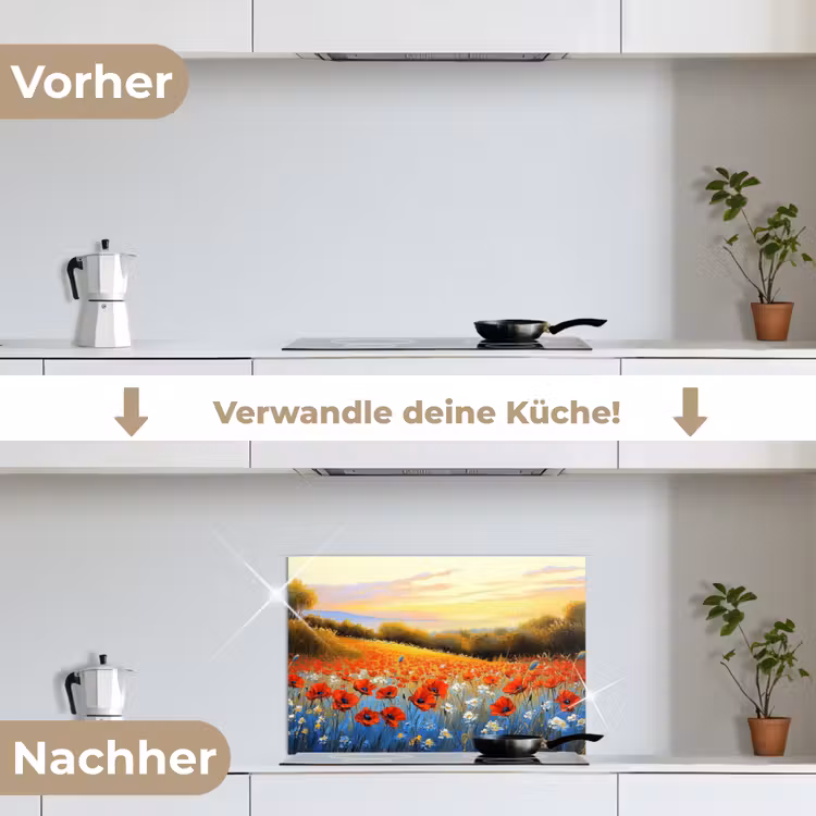 Spritzschutz Küche - Mohn - Blumenfeld - Farbenfroh — 7