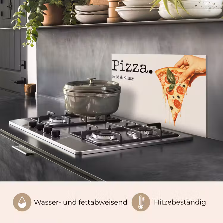 Spritzschutz Küche - Pizza - Käse - Peperoni — 2