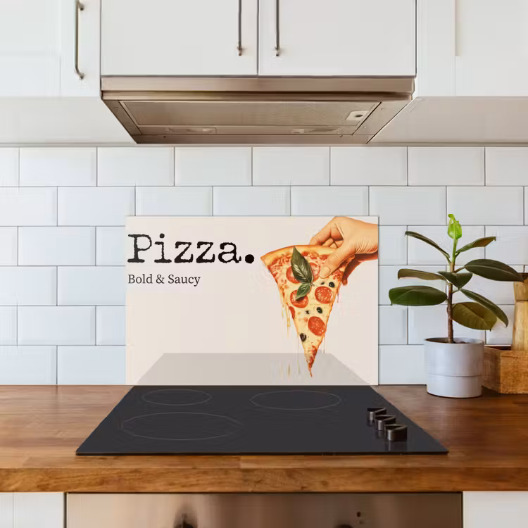 Spritzschutz Küche - Pizza - Käse - Peperoni — 3
