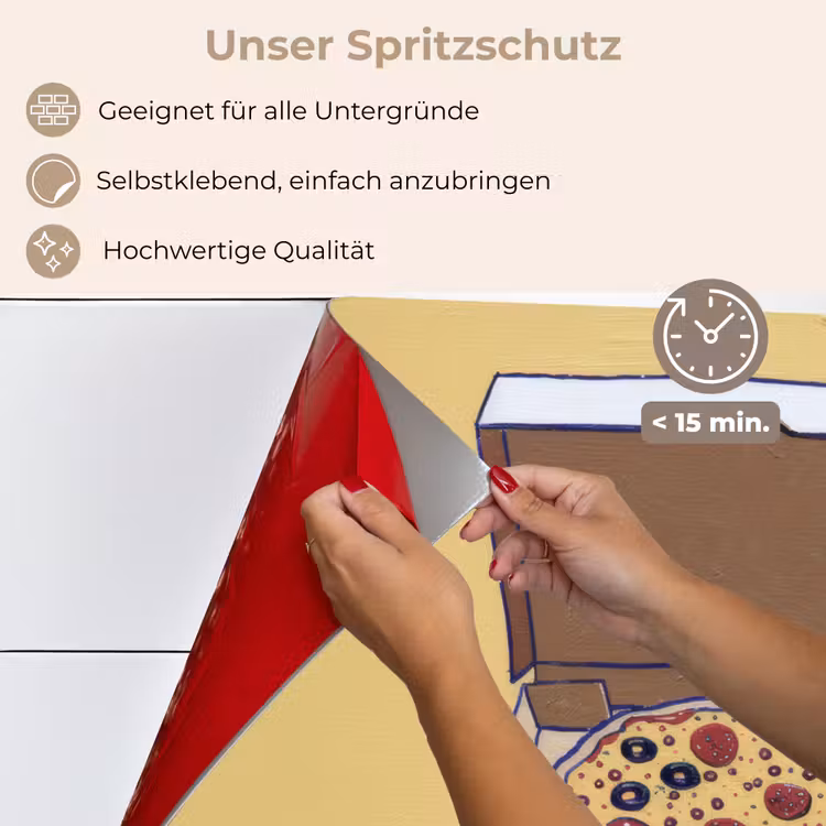 Spritzschutz Küche - Pizza - Schachtel - Salami - Illustration — 4
