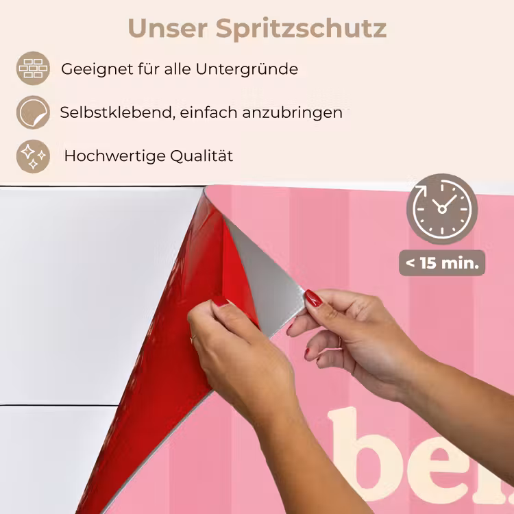 Spritzschutz Küche - Rosa - Gestreift - Belle — 4