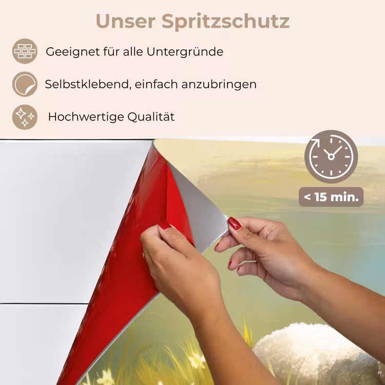 Spritzschutz Küche - Schafe - Wiese - Grün — 4