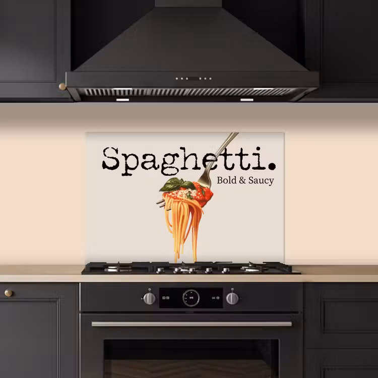 Spritzschutz Küche - Spaghetti - Tomatensauce - Parmesankäse — 5