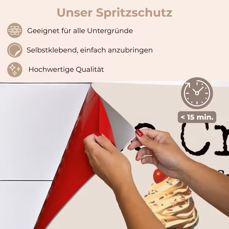 Spritzschutz Küche - Speiseeis - Softeis - Bunt - Kirsche — 4