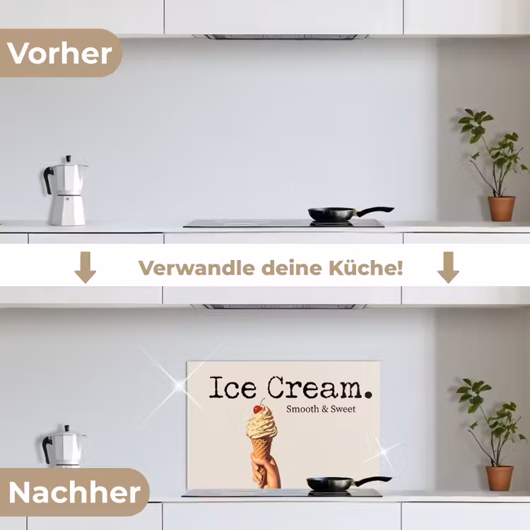 Spritzschutz Küche - Speiseeis - Softeis - Bunt - Kirsche — 7