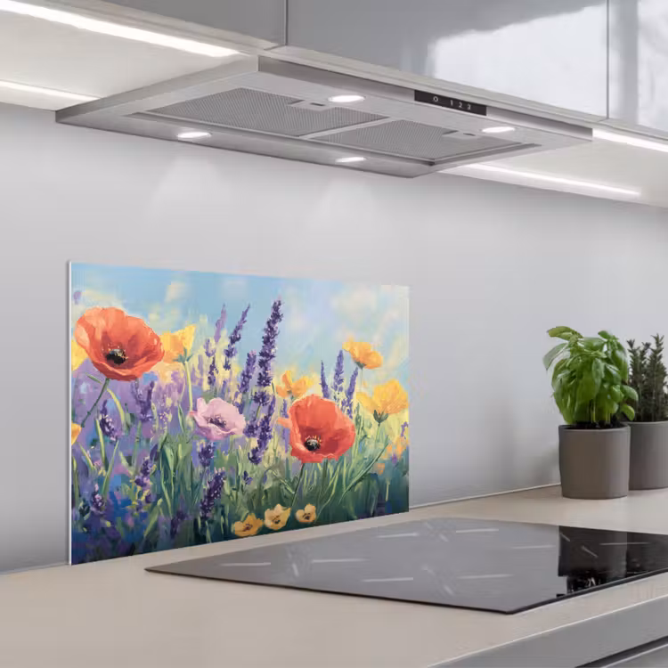 Spritzschutz Küche - Wiese - Blumen - Farbenfroh — 1