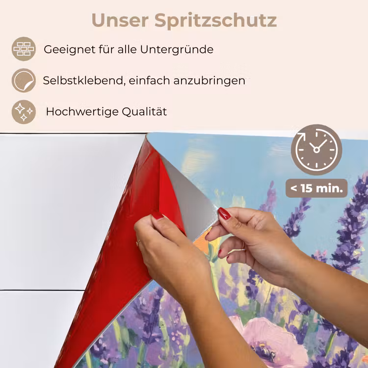 Spritzschutz Küche - Wiese - Blumen - Farbenfroh — 4