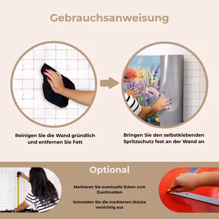 Spritzschutz Küche - Wiese - Blumen - Farbenfroh — 6
