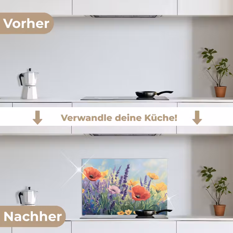 Spritzschutz Küche - Wiese - Blumen - Farbenfroh — 7