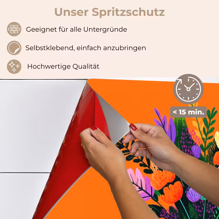 Spritzschutz Küche - Karte - Blumenstrauß - Blumen — 4