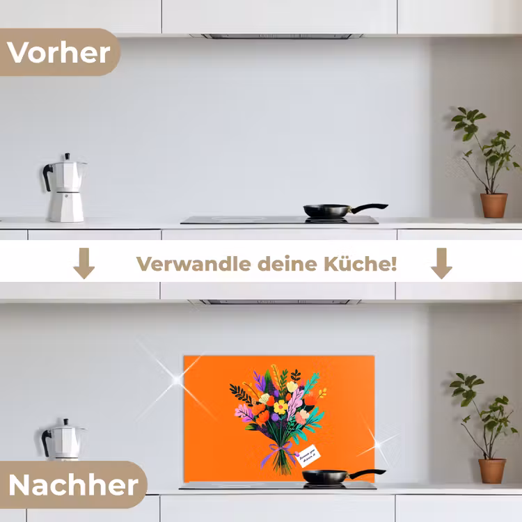 Spritzschutz Küche - Karte - Blumenstrauß - Blumen — 7