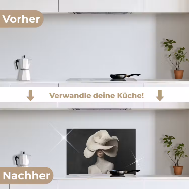 Spritzschutz Küche - Modern - Frau - Hut — 7