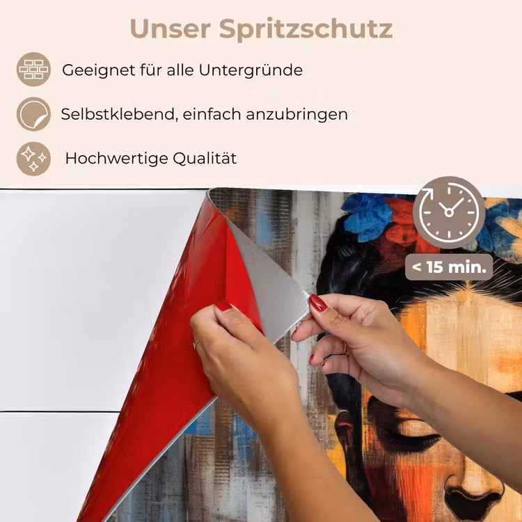 Spritzschutz Küche - Porträt - Frau - Blumen — 4