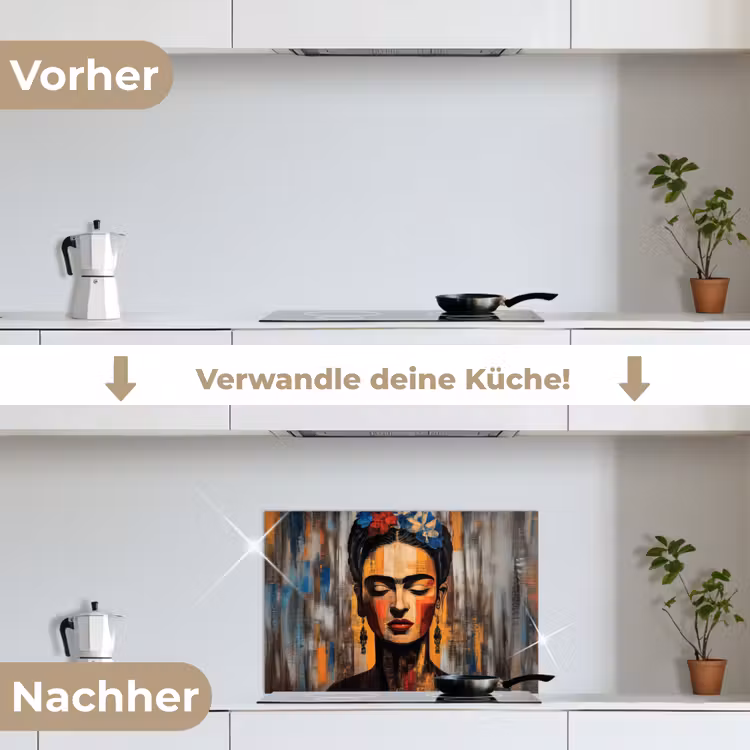 Spritzschutz Küche - Porträt - Frau - Blumen — 7