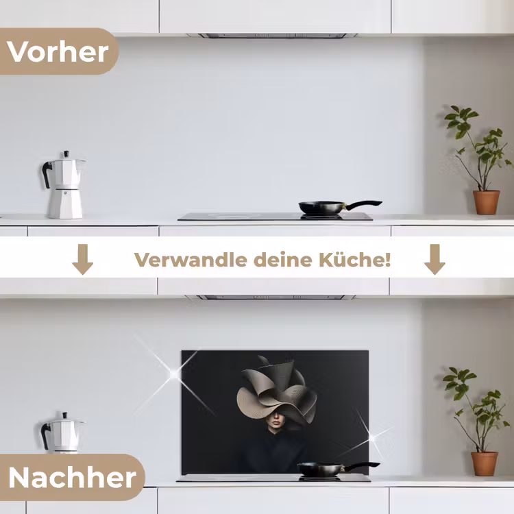Spritzschutz Küche - Schwarz - Hut - Frau — 7