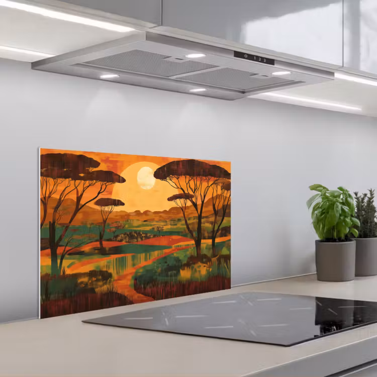 Spritzschutz Küche - Landschaft - Afrikanisch - Sonne — 1