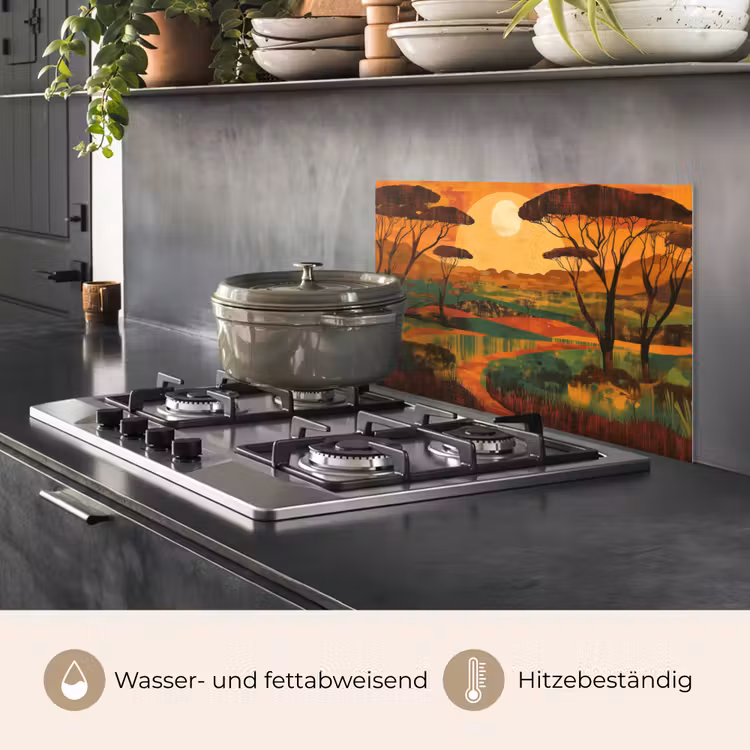 Spritzschutz Küche - Landschaft - Afrikanisch - Sonne — 2