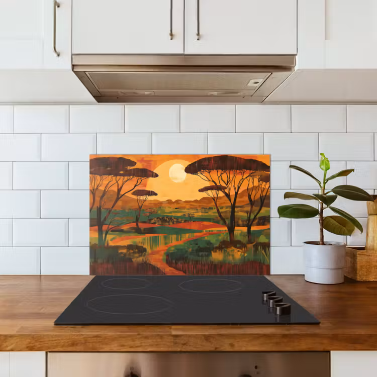 Spritzschutz Küche - Landschaft - Afrikanisch - Sonne — 3