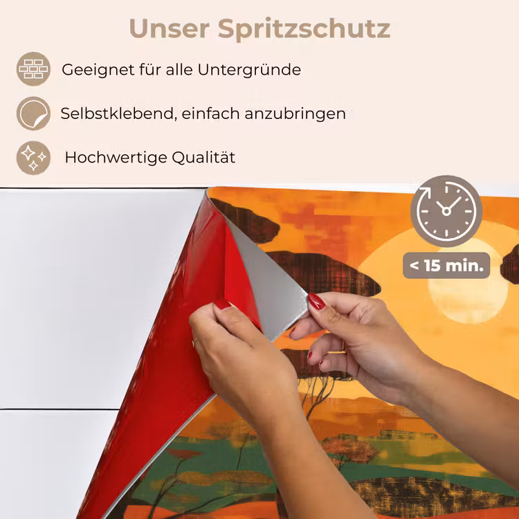 Spritzschutz Küche - Landschaft - Afrikanisch - Sonne — 4