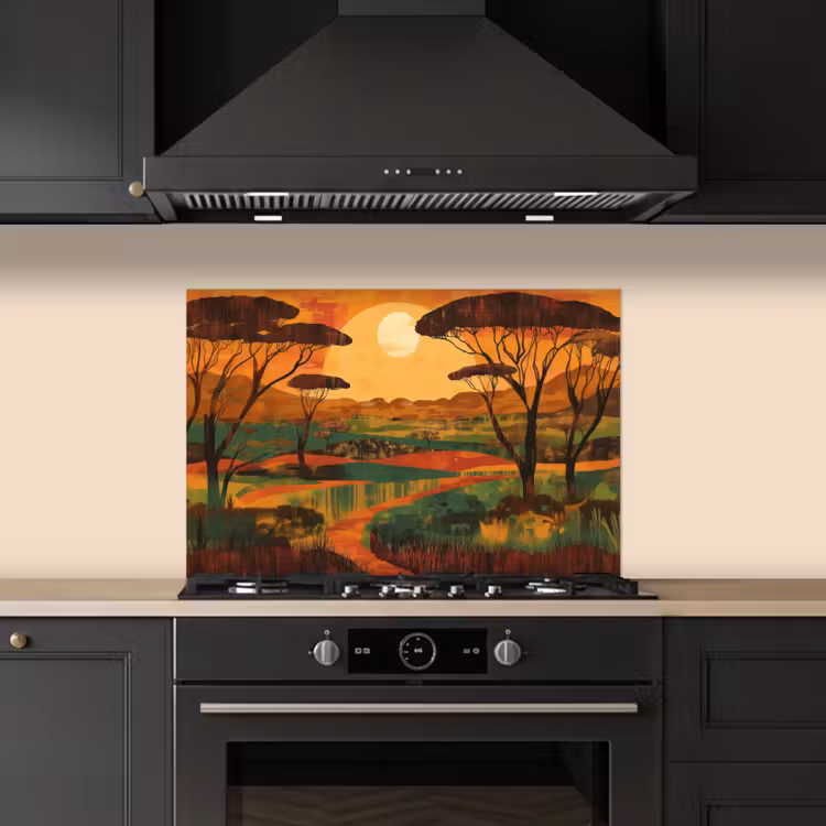 Spritzschutz Küche - Landschaft - Afrikanisch - Sonne — 5